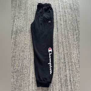 Champion Kids Black Sweatpants with Logo